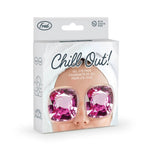 Packaged gel eye pads with pink gemstones on a white background