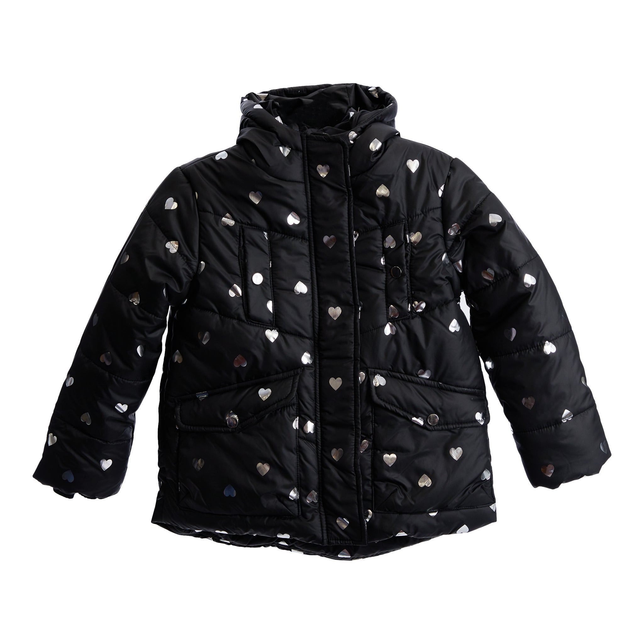 Heart Print Puffer Jacket - Denny's