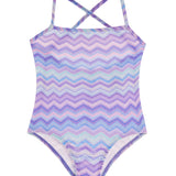 1pc Glitter Zig Zag Bathing Suit