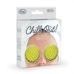Packaging of 'Chill Out!' gel eye pads with a visible brand logo.