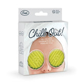 Packaging of 'Chill Out!' gel eye pads with a visible brand logo.