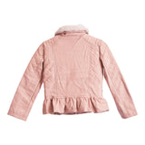 Fur Collar Faux Leather Peplum Moto Jacket - Denny's