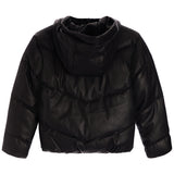 Faux Leather Hooded Puffer Coat - Denny's