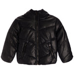 Faux Leather Hooded Puffer - Denny's