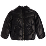 Faux Leather Hooded Puffer - Denny's