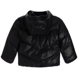 Faux Leather Hooded Puffer - Denny's