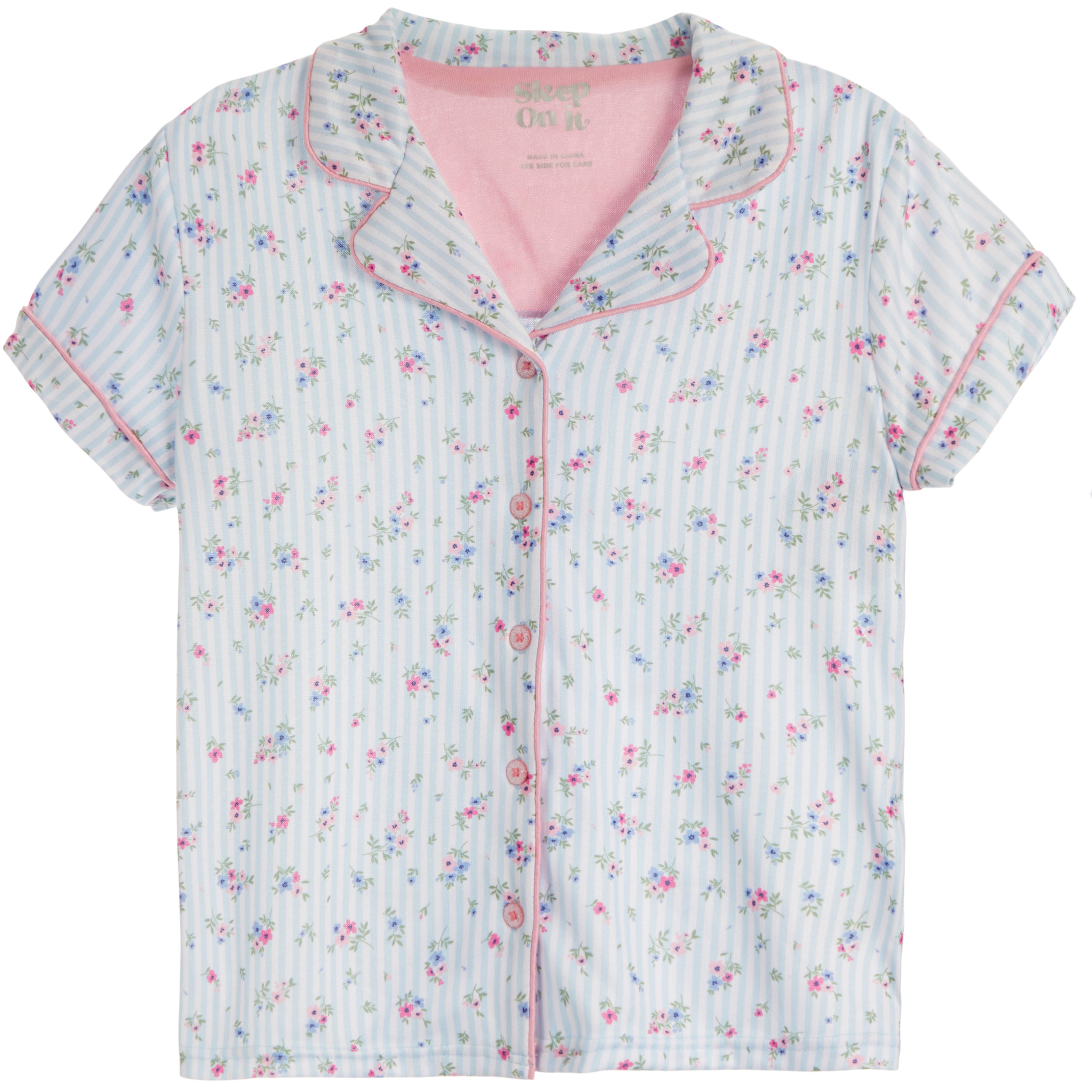 Pin Stripe Hacci 2pc Short Set - Denny's