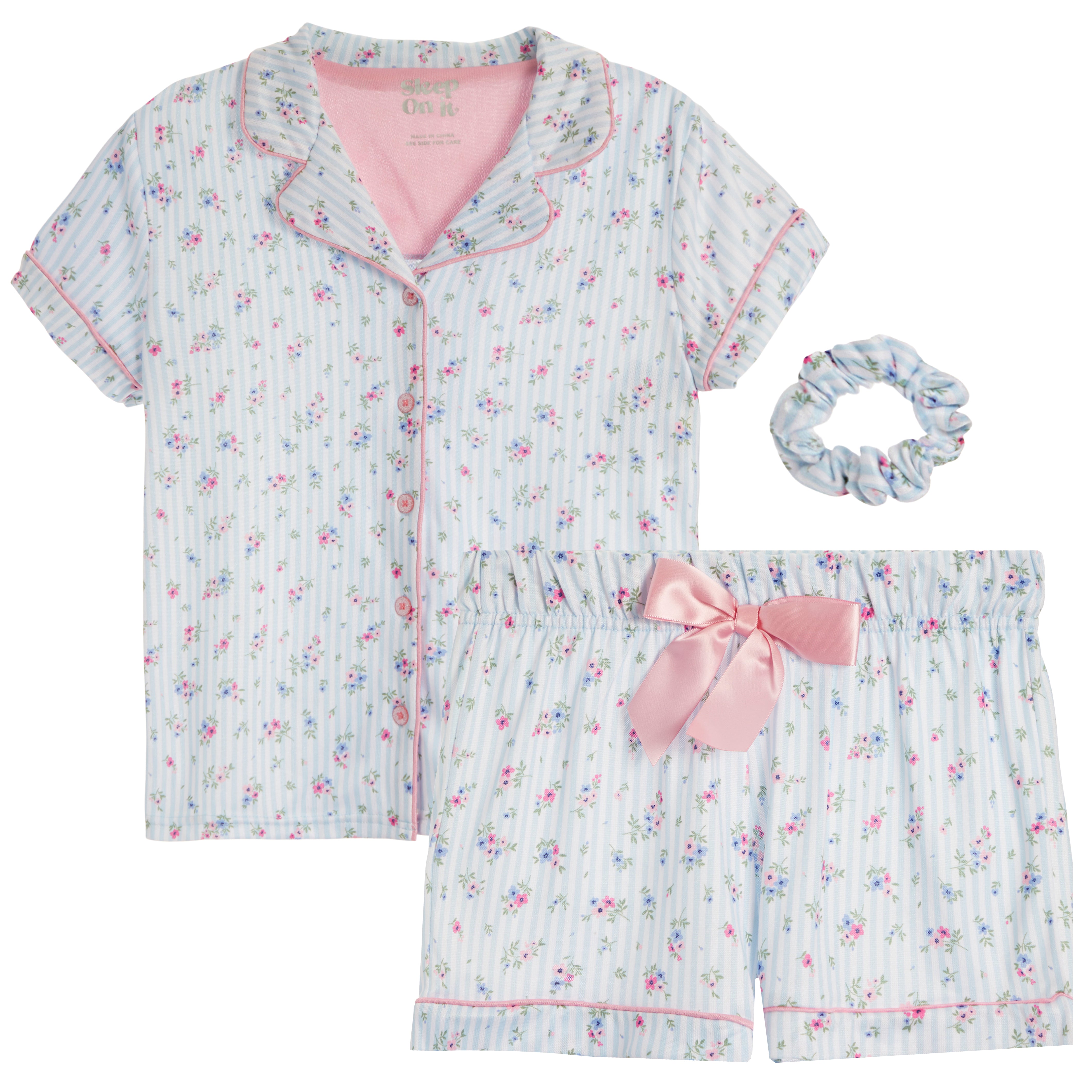 Pin Stripe Hacci 2pc Short Set - Denny's