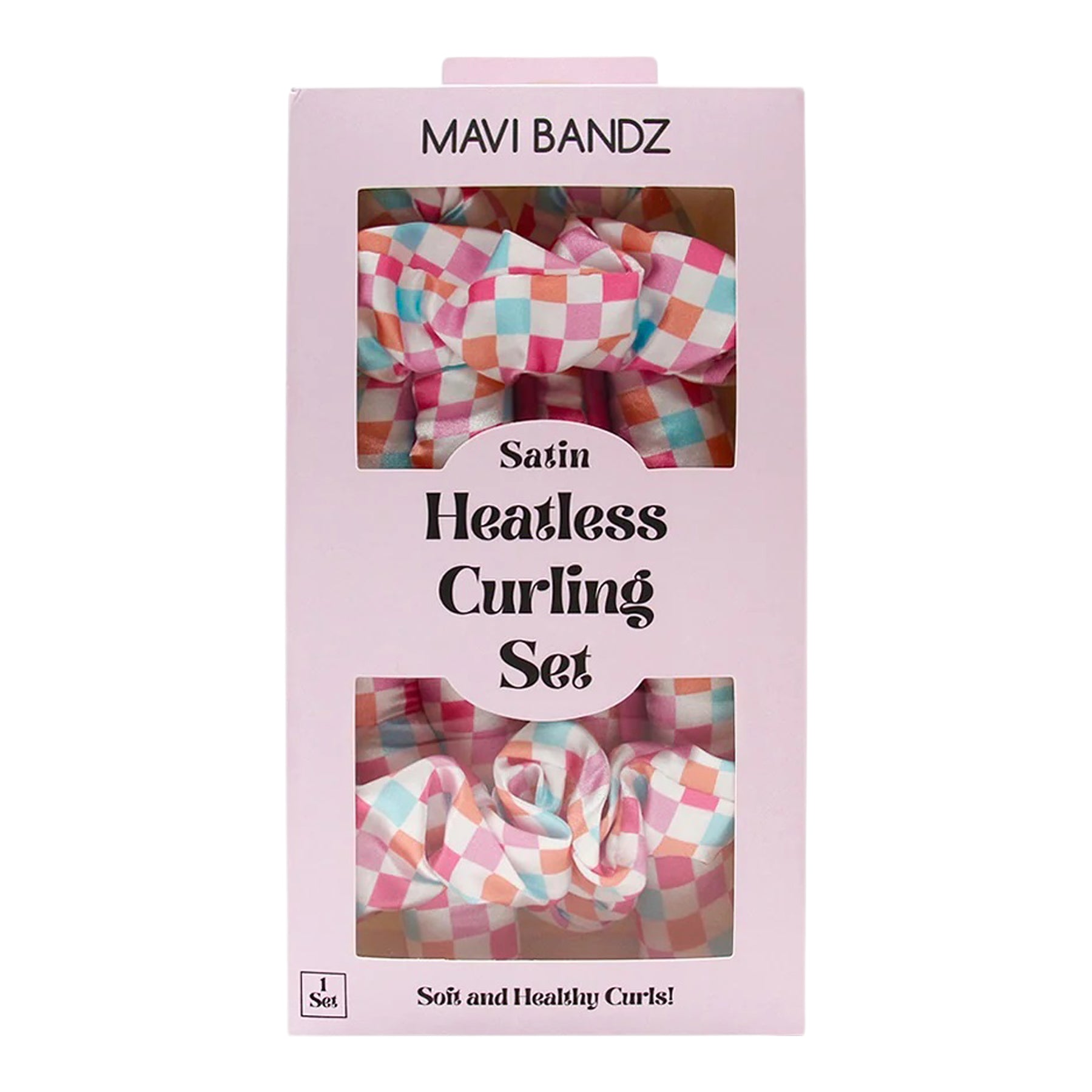 Checks Satin Heatless Curling Set - Denny's