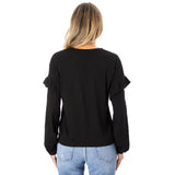 Ruffle  Long Sleeve Crew - Denny's