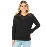 Lace Yoke Sweatshirt - Denny's
