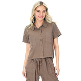 Button Front Boxy Top - Denny's