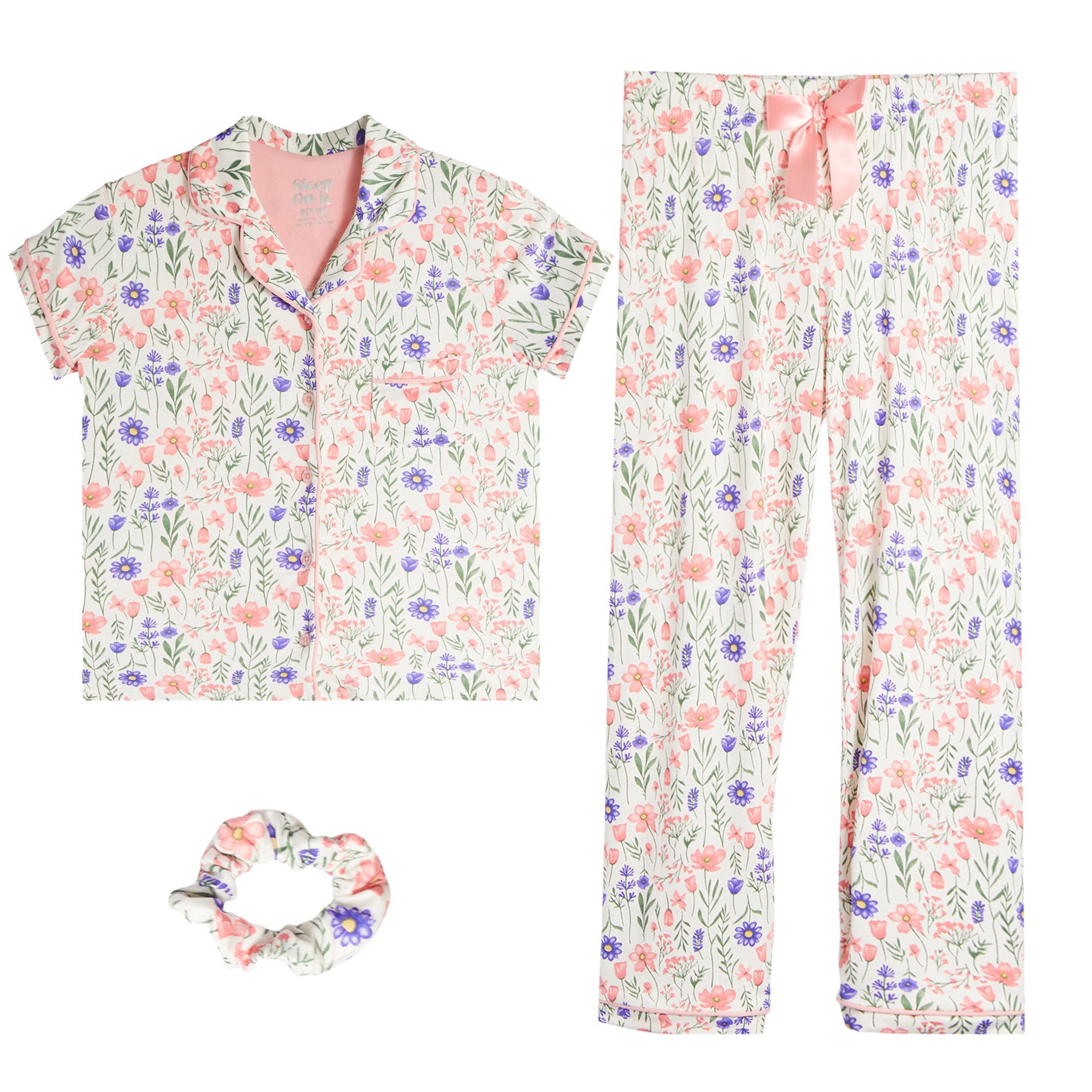 2pc Floral Stripe Jersey Pant Set - Denny's
