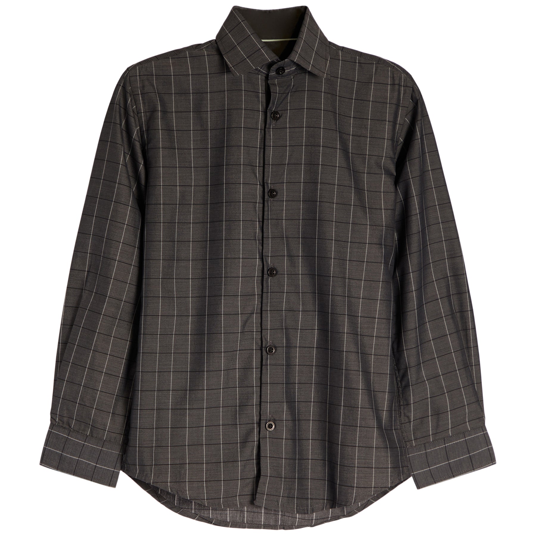 Grey & Blue Plaid Dress Shirt - Denny's