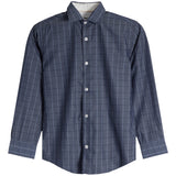 Slate & Navy Plaid Dress Shirt - Denny's