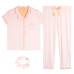 2pc Pink/White Stripe Jersey Pant Set - Denny's