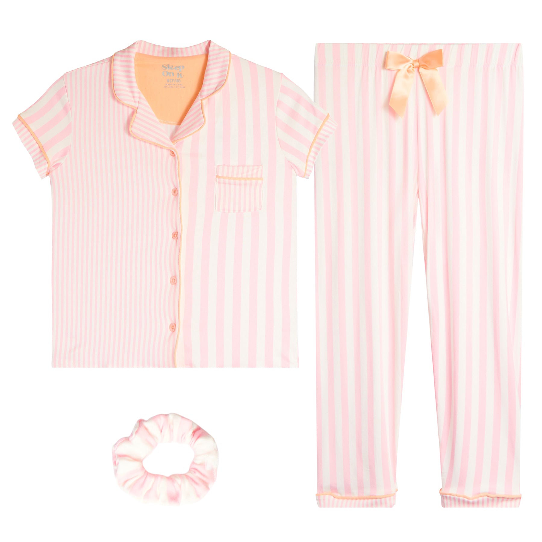 2pc Pink/White Stripe Jersey Pant Set - Denny's