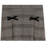 Pearl Bows and Plaid Skirt Set