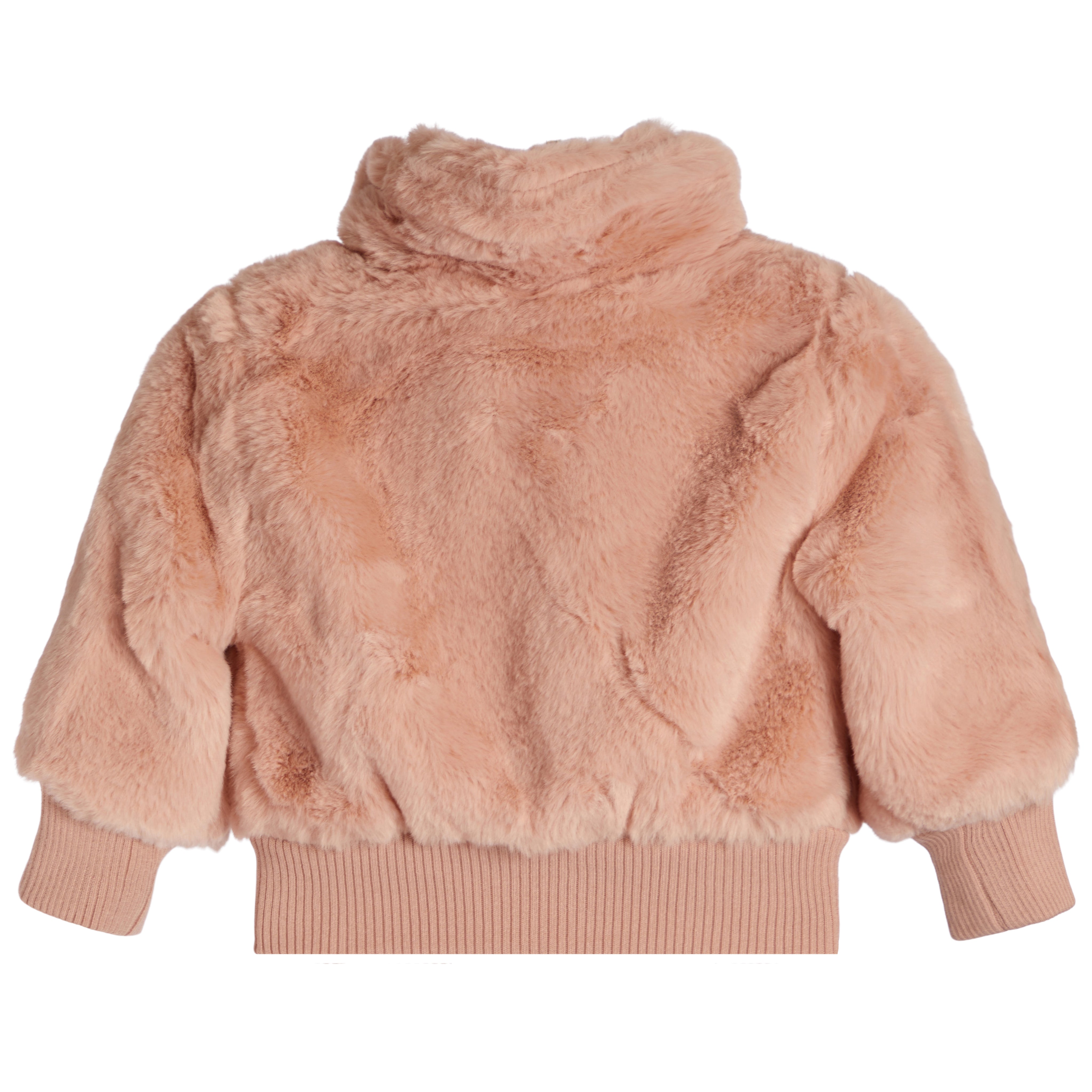 Pink faux fur bomber jacket best sale