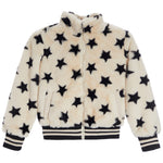 Allover Star Faux Fur Bomber Jacket - Denny's