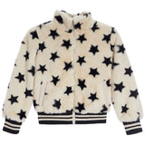 Allover Star Faux Fur Bomber Jacket - Denny's