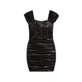 Short Sleeve Lame Corset Dress - Denny's