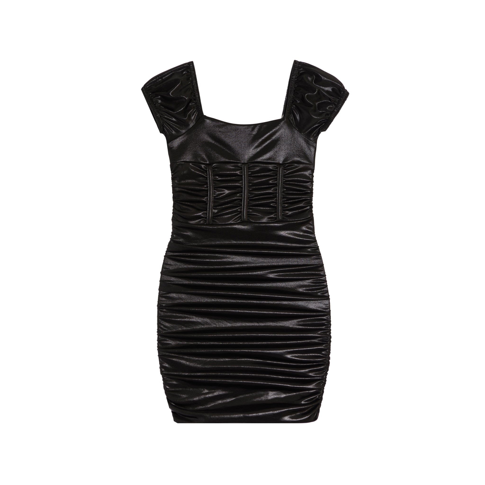 Short Sleeve Lame Corset Dress - Denny's