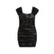 Short Sleeve Lame Corset Dress - Denny's