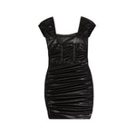 Short Sleeve Lame Corset Dress - Denny's