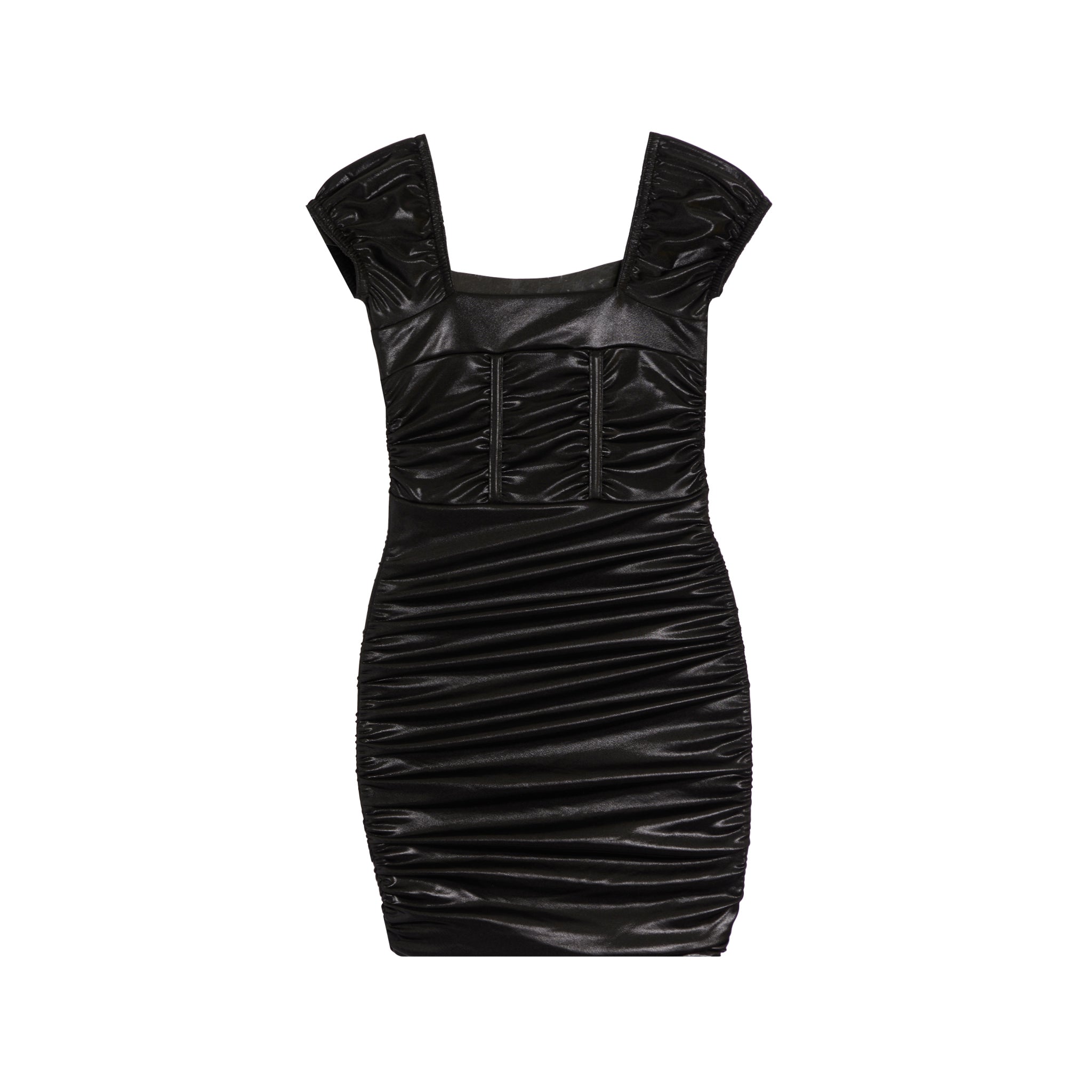 Short Sleeve Lame Corset Dress - Denny's