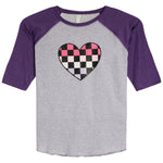 Multi Checkered Heart 3/4 Raglan Tee - Denny's