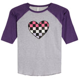 Multi Checkered Heart 3/4 Raglan Tee - Denny's