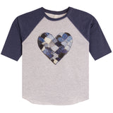 3/4 Tee With Denim Patch Heart