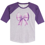 3/4 Sleeve Purple Bow Tee