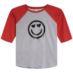 Heart Eyes Drippy Smiley 3/4 Raglan Tee - Denny's