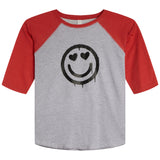 Heart Eyes Drippy Smiley 3/4 Raglan Tee - Denny's
