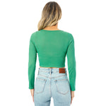 Rib Snap Crop Henley - Denny's