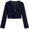 Rib Snap Crop Henley - Denny's