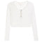 Rib Snap Crop Henley - Denny's