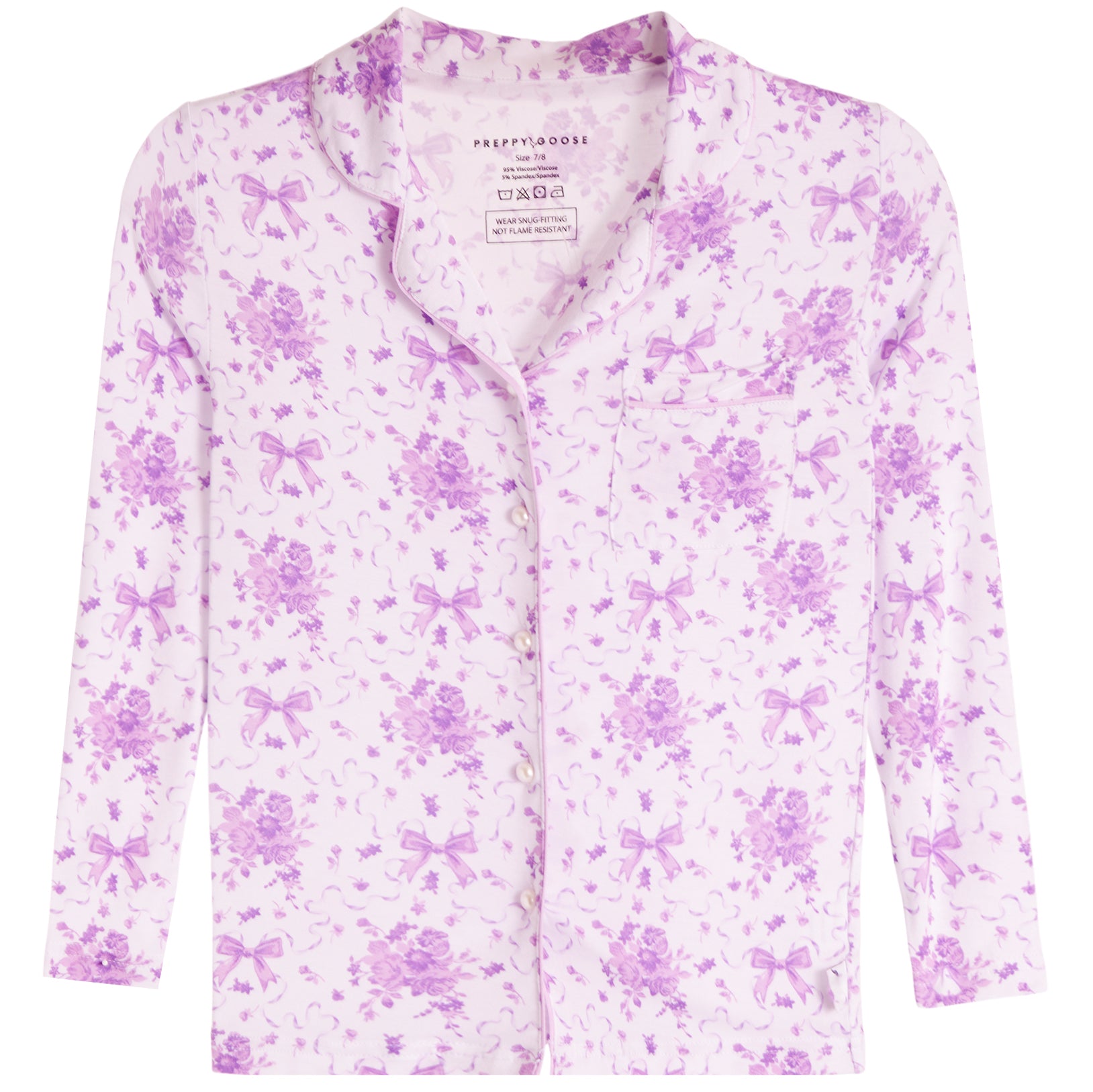 Bows & Floral 2pc Long Sleeve Lounge Set - Denny's