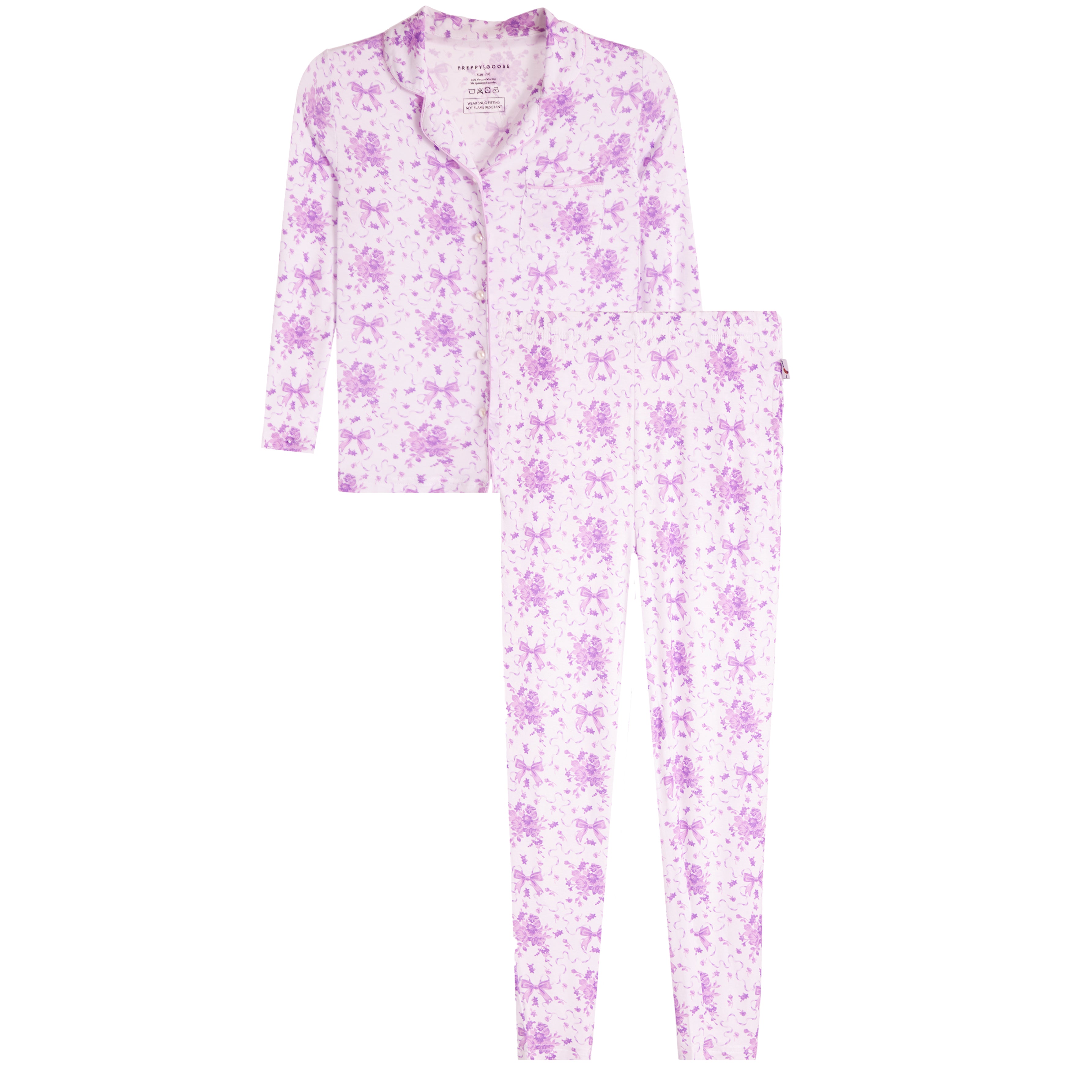 Bows & Floral 2pc Long Sleeve Lounge Set - Denny's