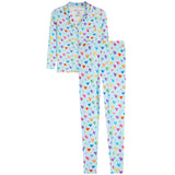 Water Color Hearts Long Sleeve Lounge Set - Denny's