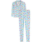 Water Color Hearts Long Sleeve Lounge Set - Denny's