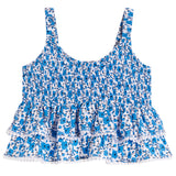 Ditsy Smock Tank With Flounce Bottom