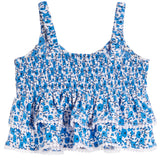 Ditsy Smock Tank With Flounce Bottom