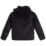 Sherpa Lined Faux Leather Biker Jacket - Denny's