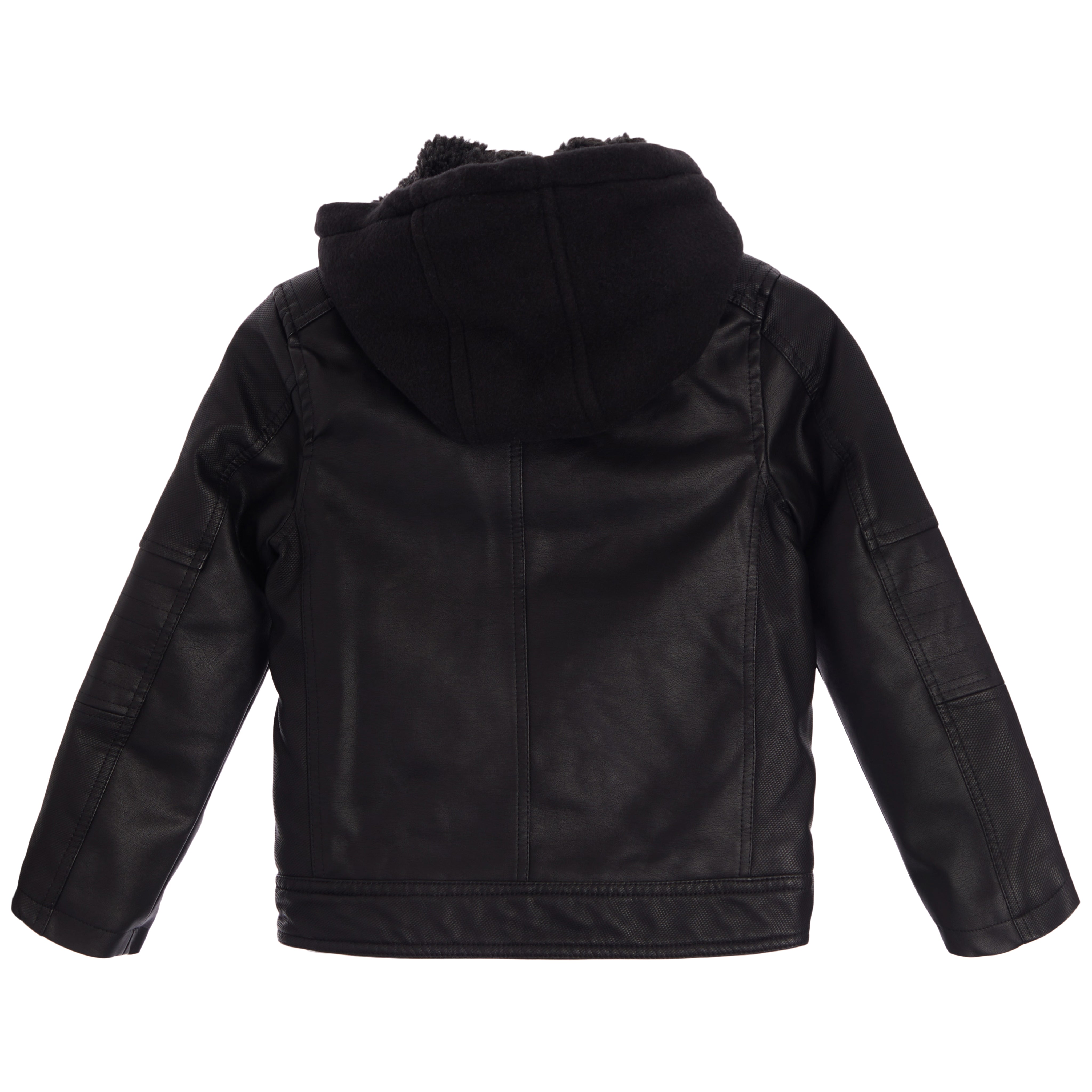 Sherpa Lined Faux Leather Biker Jacket - Denny's