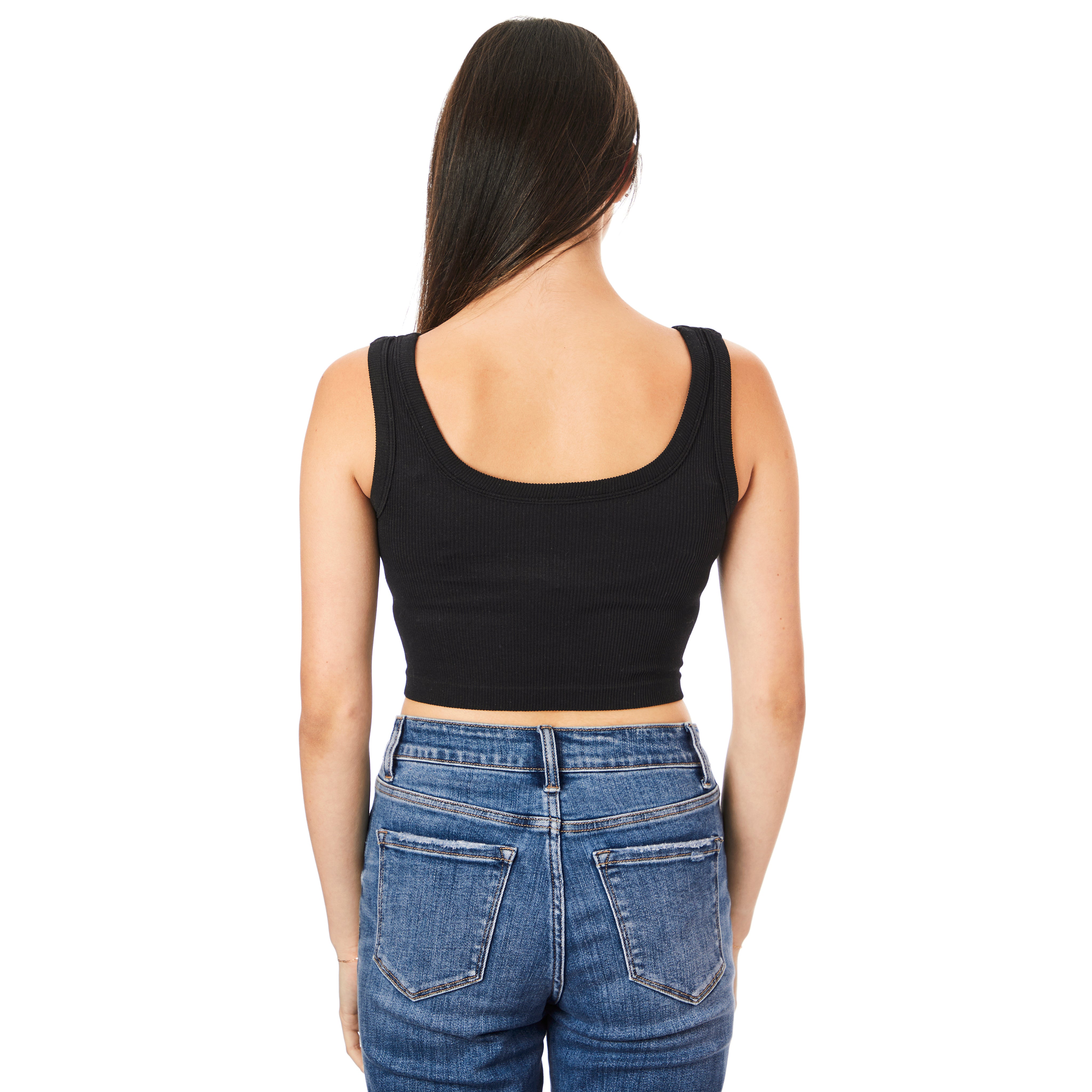 Ribbed Zip Crop Tank - Denny's