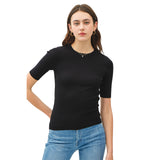 3/4 Sleeve Rbbed Crew - Denny's