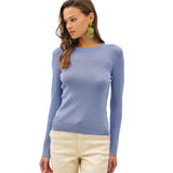 Solid Ribbed Long Sleeve Top